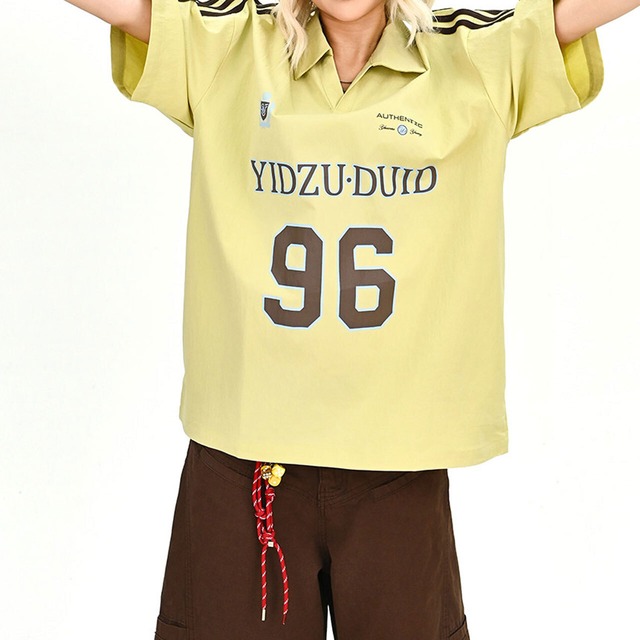 カレッジライクナンバリングポロカラーTシャツ 2col   R02054