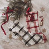 "[50%off]Christmas sale12/12 12:00~12/15★即納"Christmas check socks [ 2colors ] : クリスマス　ソックス　赤　レッド ブラック チェック プレゼント　クリスマスソックス