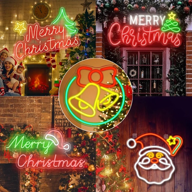 特大 LEDライト ネオンサイン 看板 メリークリスマス Merry Christmas