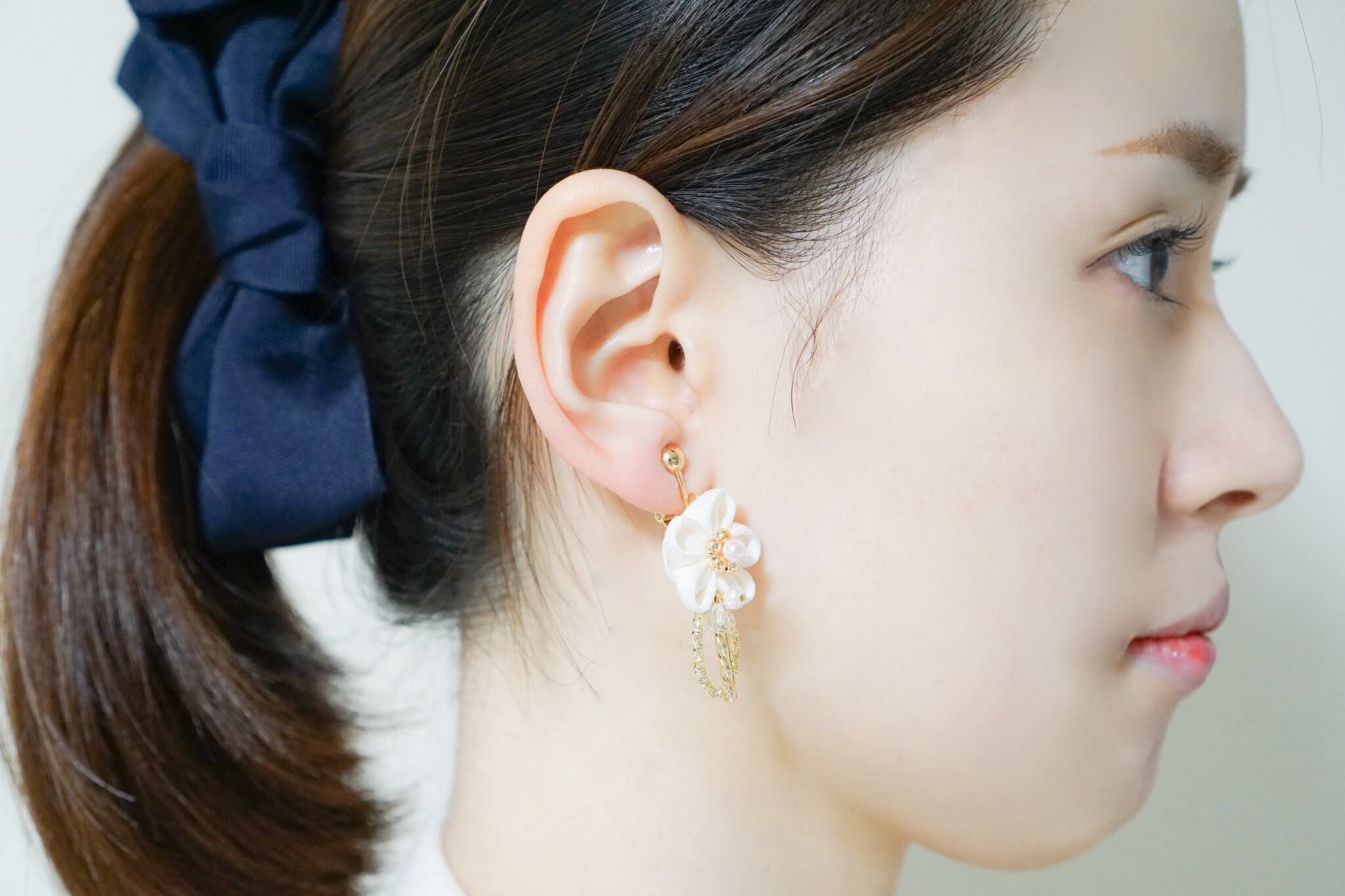 つまみ細工ピアスNO.23＊Deep color＊ | 金澤こまち -accessories-