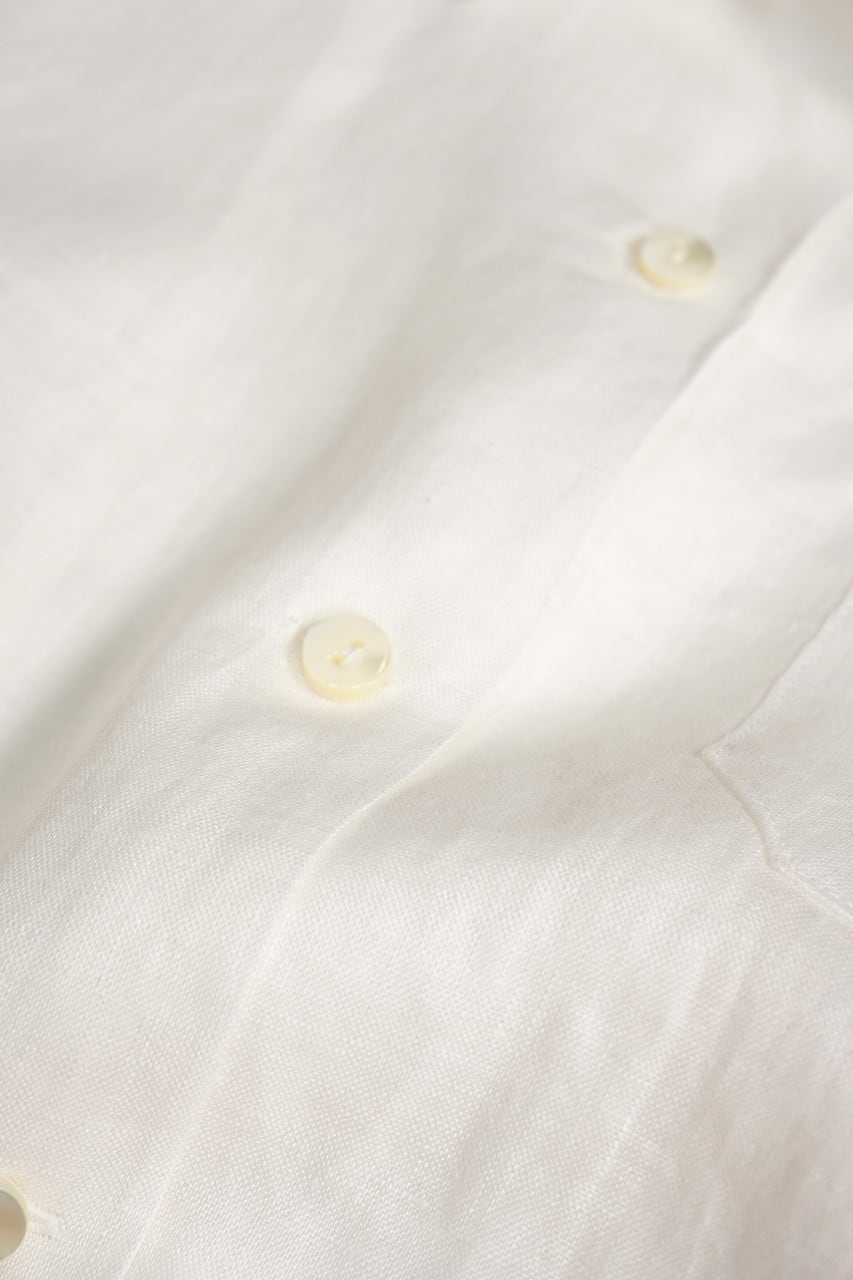 French Linen Open Collar S/S O/P