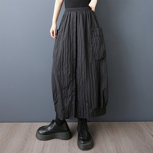 Black Pleated Balloon Skirt / ブラック プリーツ バルーン スカート