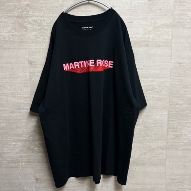 MARTINE ROSE マーティンローズ 22SS LOGO OVERSIZED T-SHIRT 半袖Tシャツ ブラック MRSS22-621HM【中目黒B05】