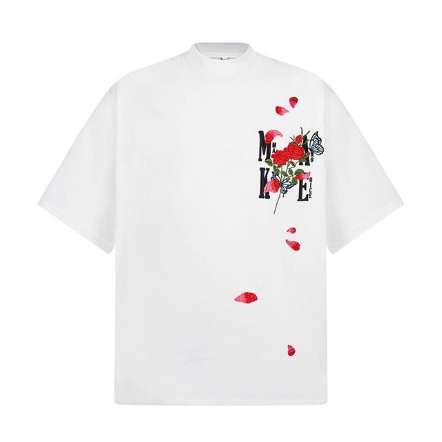 ロゴフラワープリントハーフスリーブオーバーTシャツ 3col   R01956