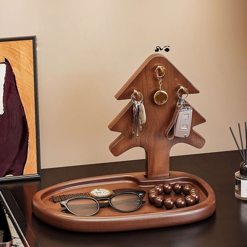 インテリア トレイ ナチュラル ツリー状 木目 おしゃれ かわいい インテリア 北欧 収納 ジュエリー アクセサリー ウッド スタンド 鍵 メガネ 置き 小物 入れ 多目的 ストッカー トレー フック