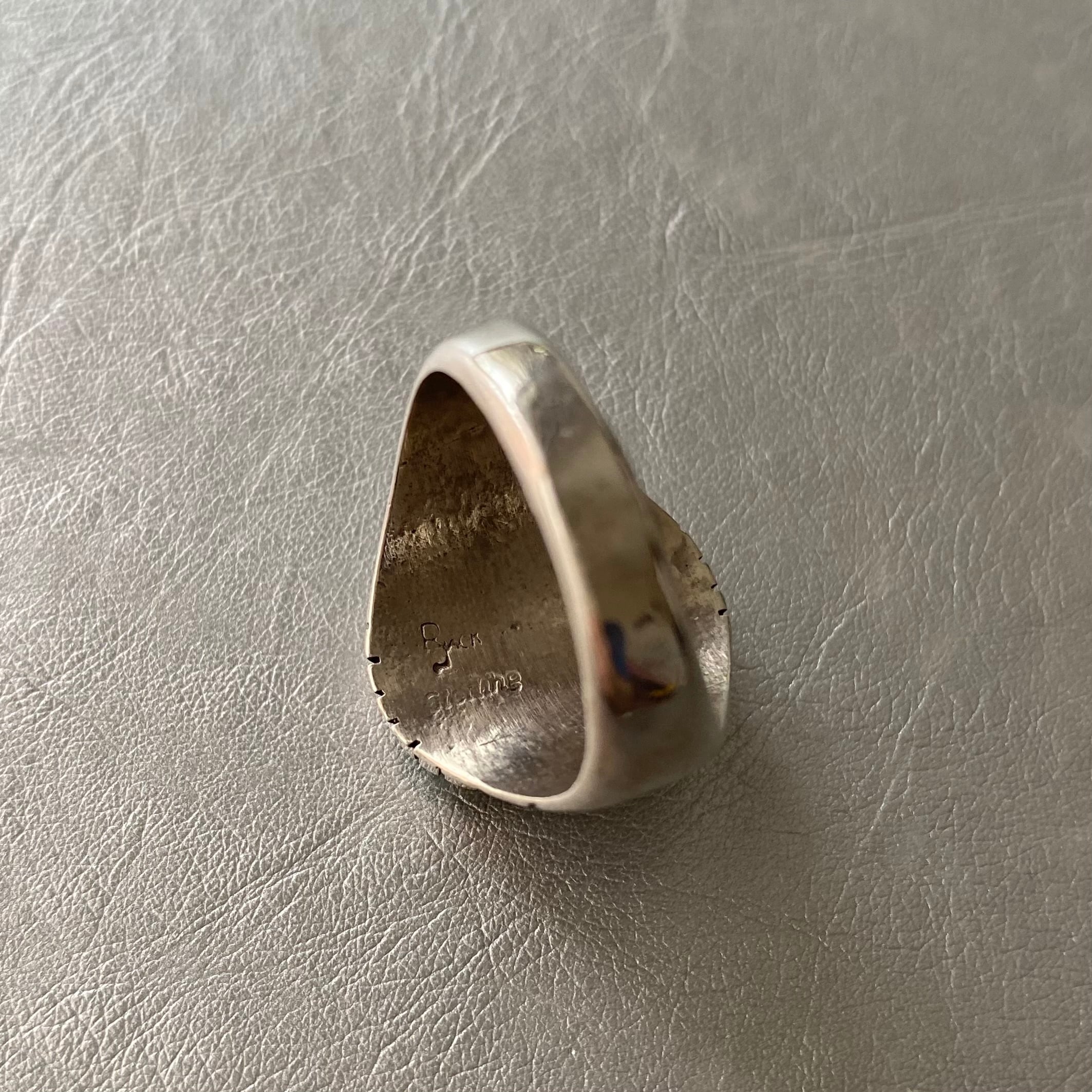 vintage silver925 abstract design ring15号