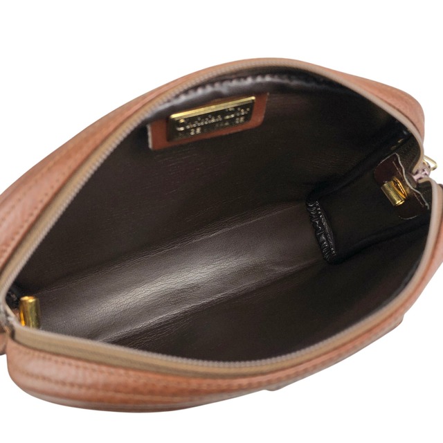 Christian Dior クリスチャン ディオール ショルダーバッグ ブラウン ロゴ レザー ミニバッグ vintage ヴィンテージ オールド 5tbhx8