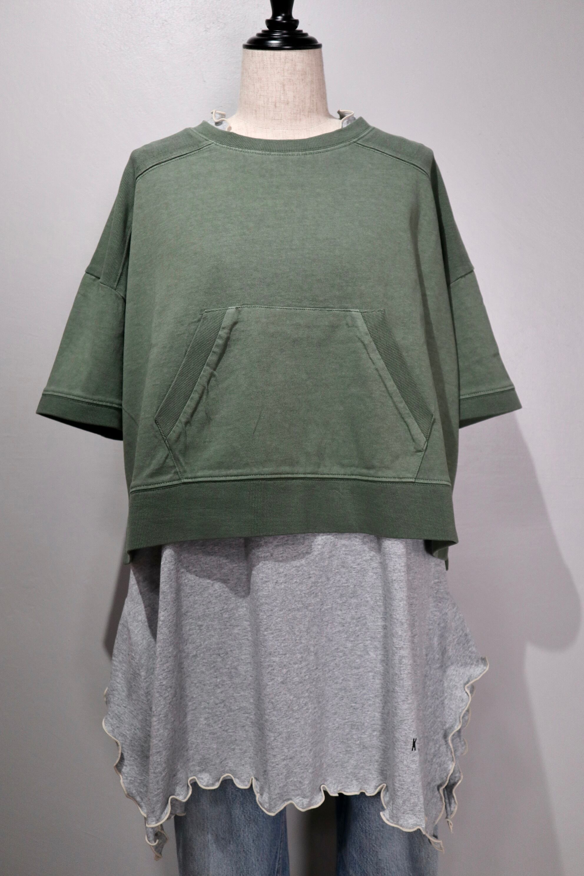 NEW！製品染めショート丈ワイドクルー【12404-948-10】2024SS 