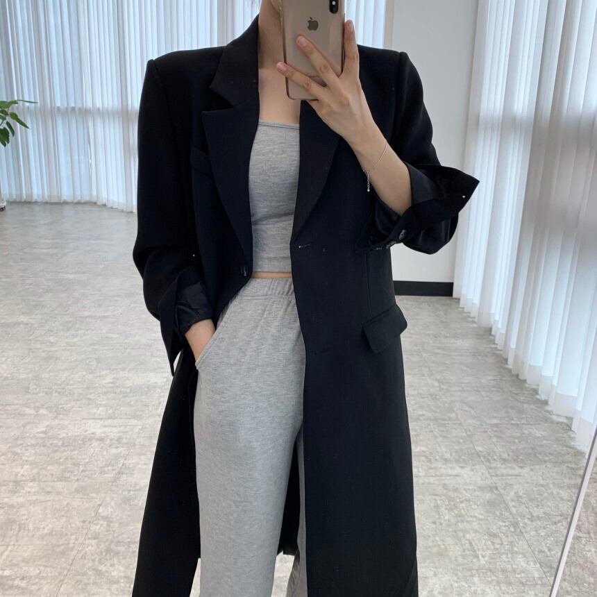 送料無料 Heliar Women Suit Coat Long Woolen Coat Autumn Women Button Up