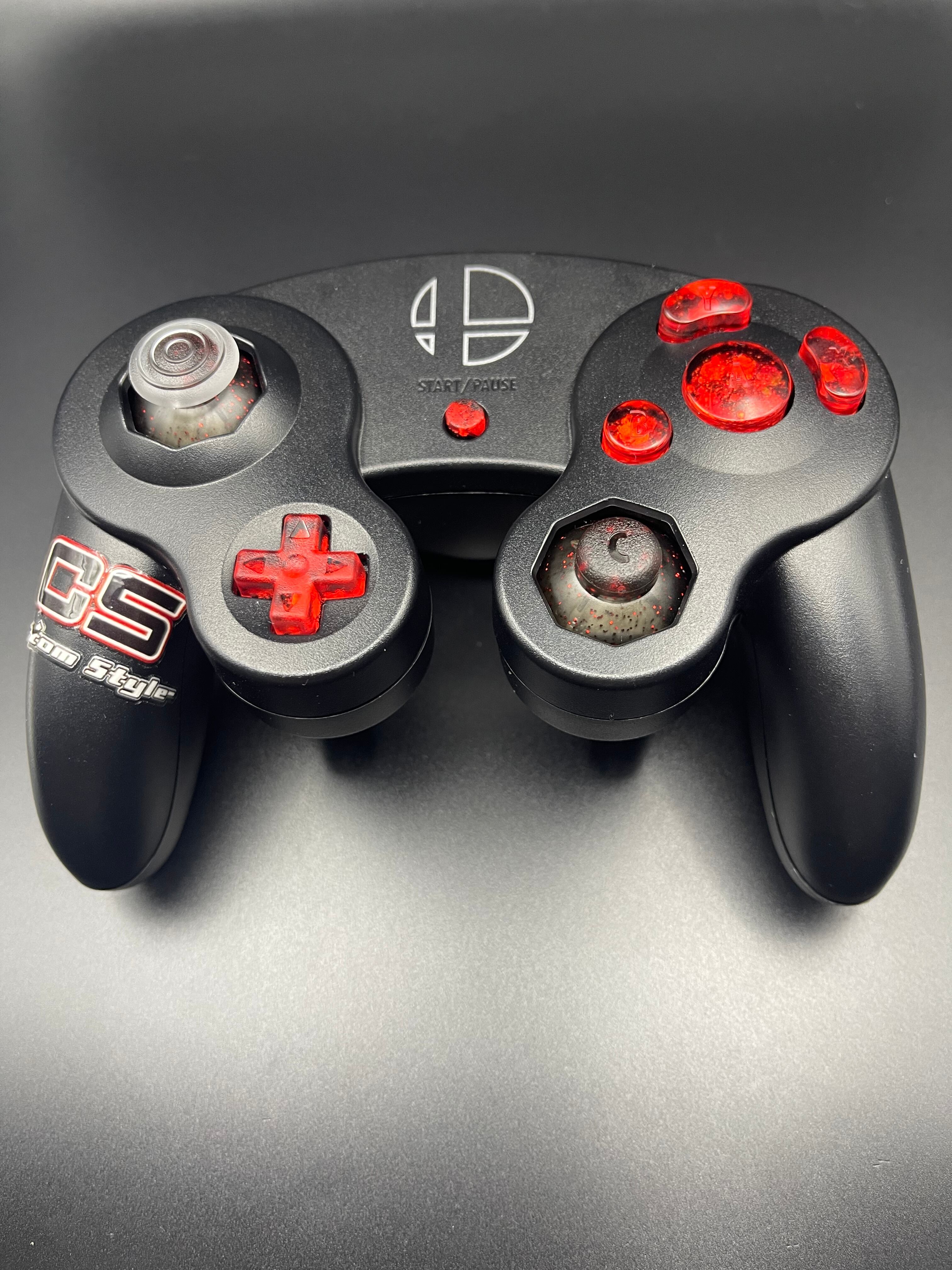 ゲームキューブコントローラー カスタムボタン 純正形状（メタルレッド