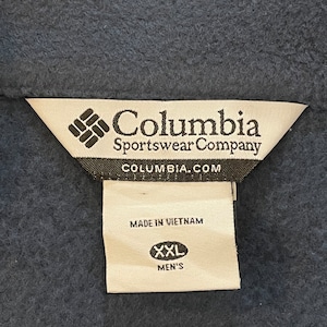 【Columbia】フリース ベスト 刺繍ロゴ ワンポイントロゴ XXL ビッグサイズ ビッグシルエット アウトドア くすみブルー コロンビア US古着