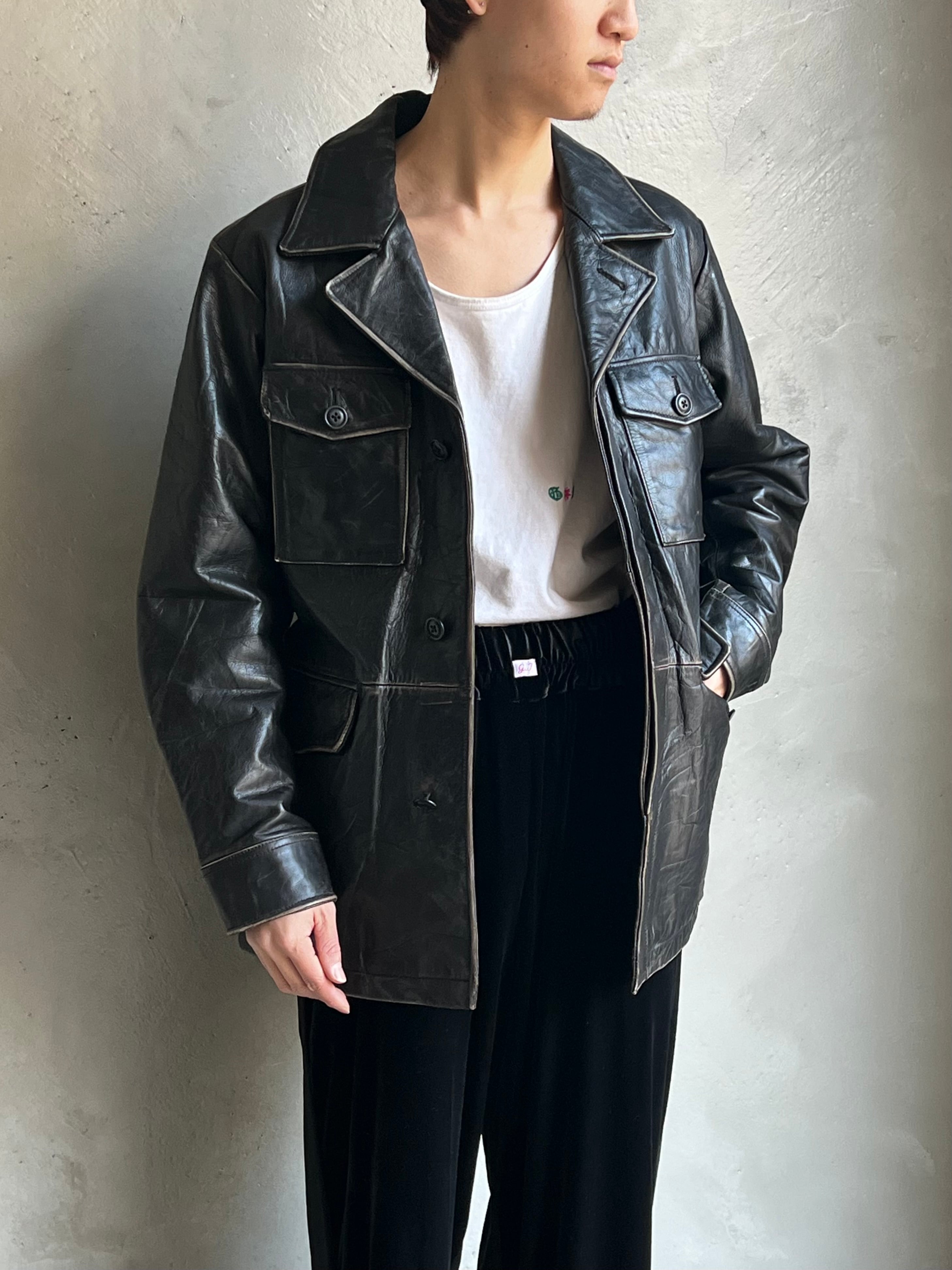 特別割引‼️GAP ブラックレザーコート early 00's 