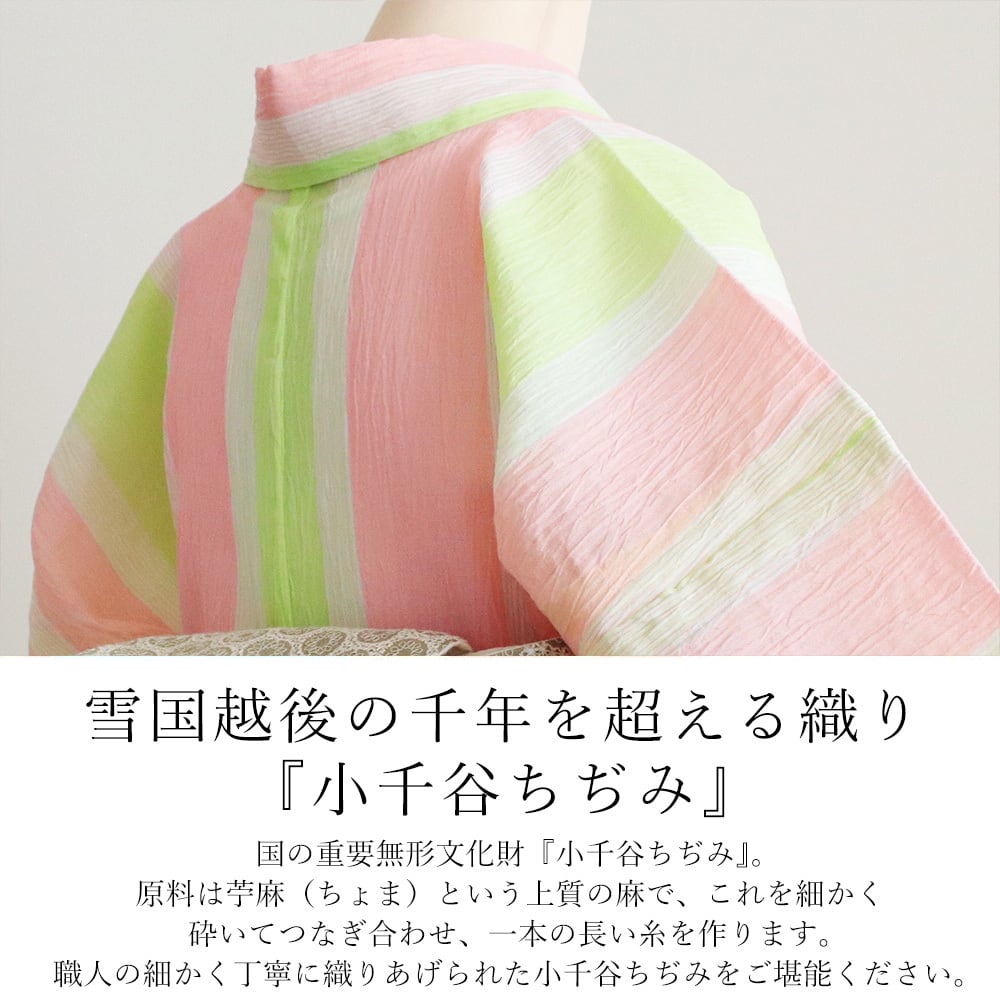 夏着物 単衣 小千谷ちぢみ 麻100 洗える 単品 日本製 | IKS COLLECTION