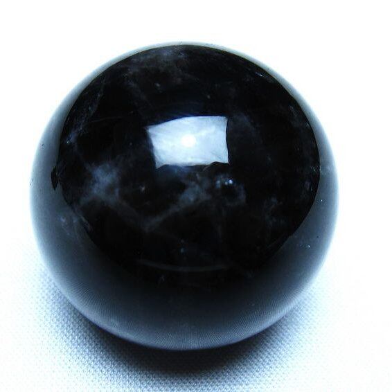 黒水晶 モリオン 丸玉 36mm スフィア 置物 原石 141-7423