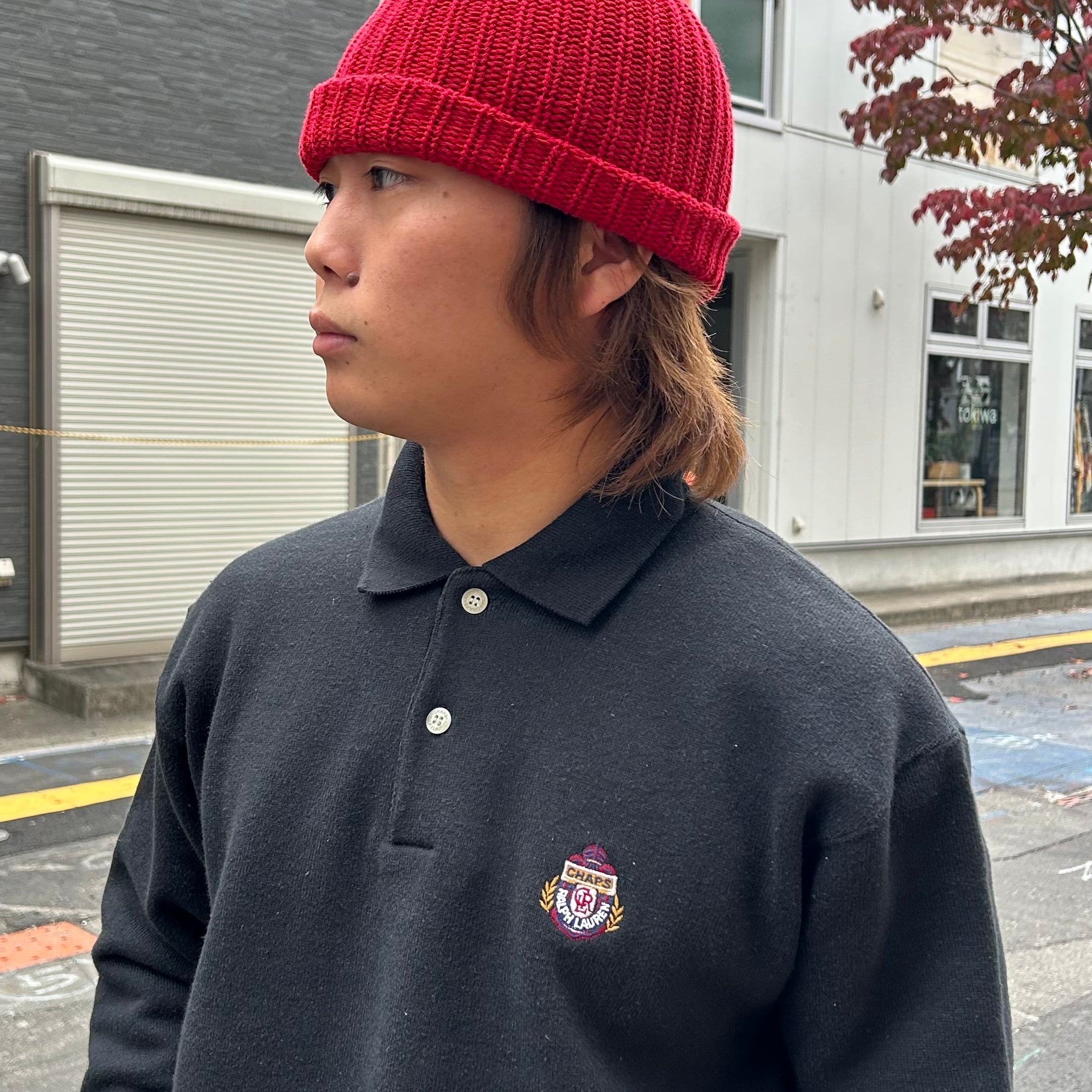 90's CHAPS Ralph Lauren Sweat Polo Shirt L / チャップス ラルフ