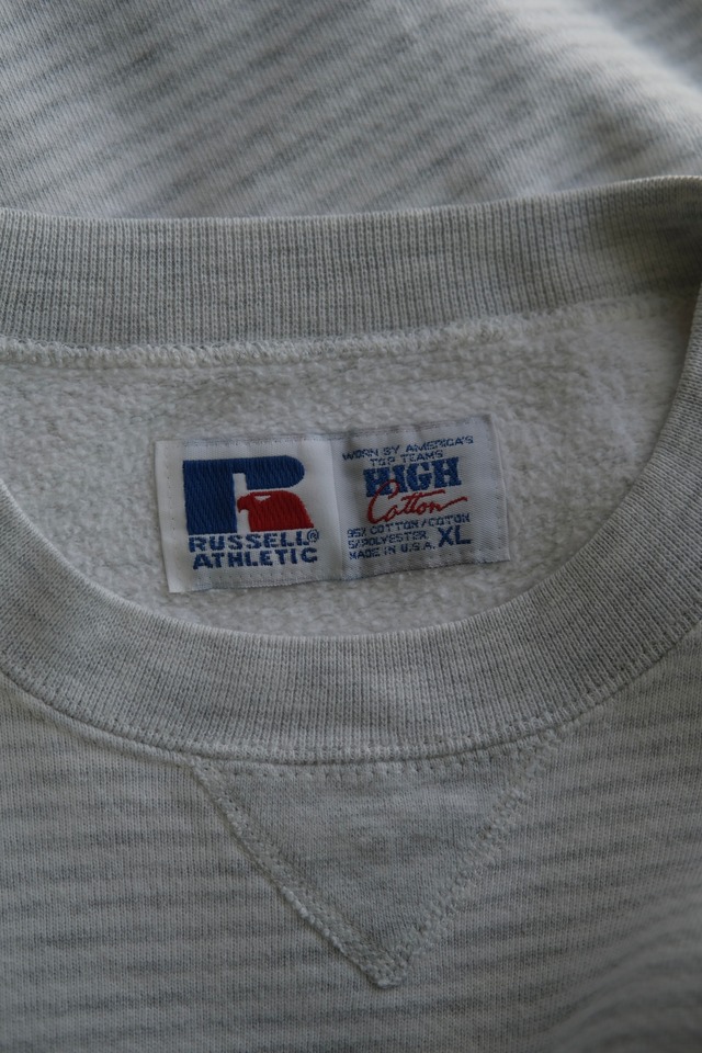 Utah／90's "RUSSELL ATHLETIC" HIGH COTTON boarder sweat／white