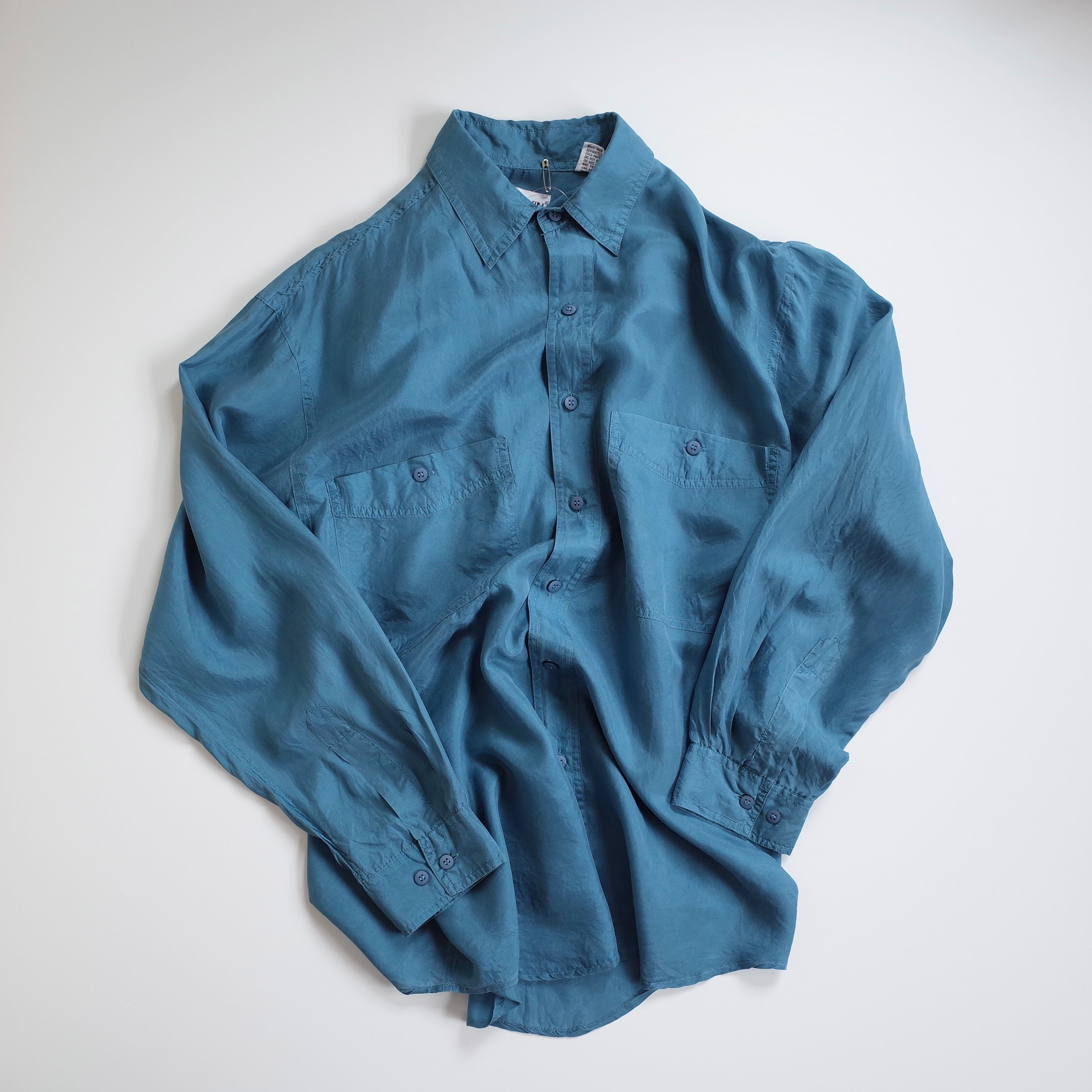 Big silk shirt "dark green"