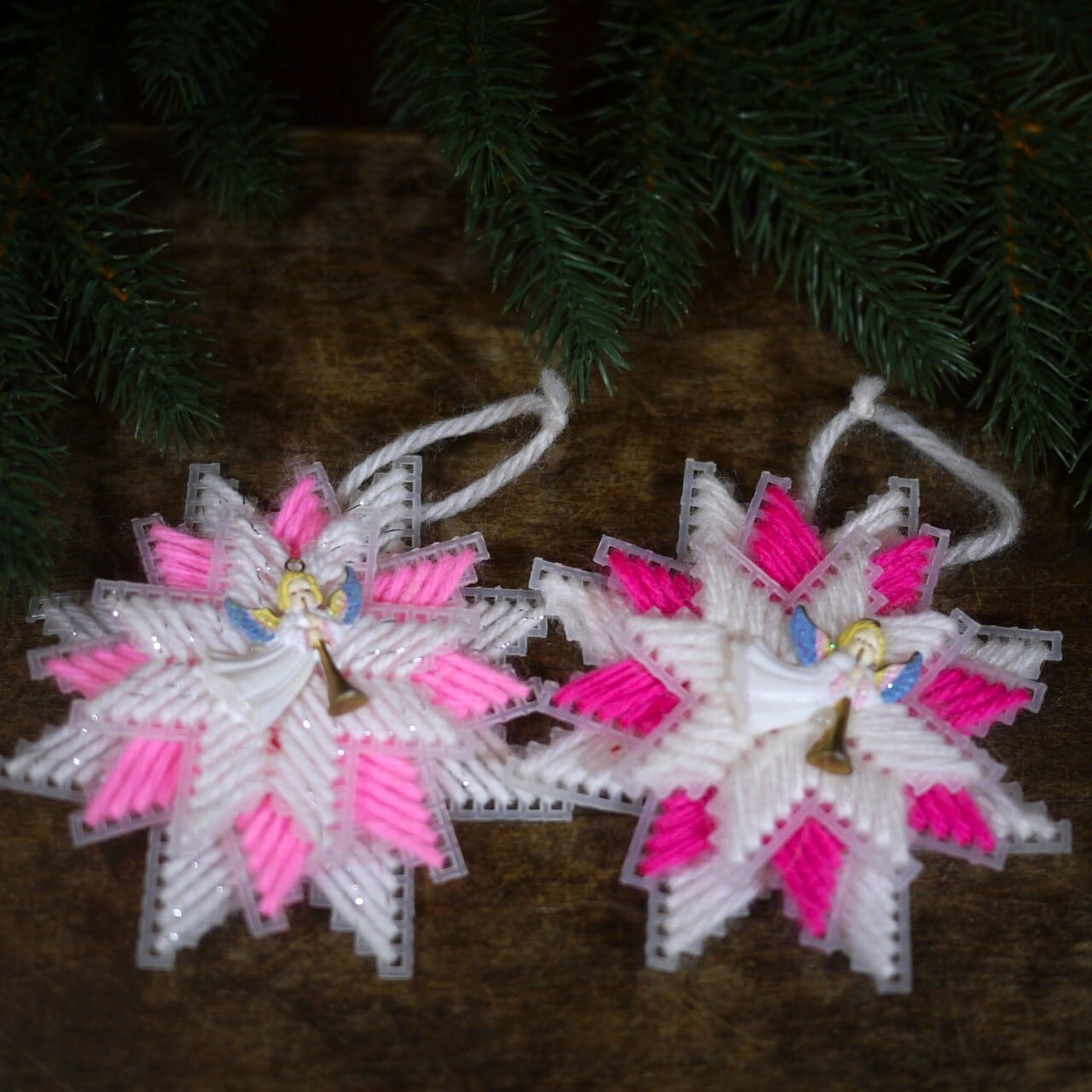 星と天使 プラスチックスター クリスマスオーナメント ヴィンテージ ドイツ