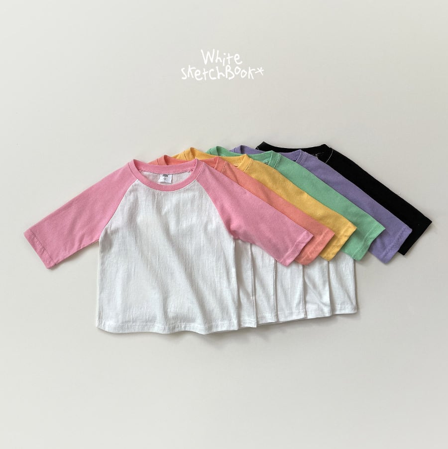 new color match 3/4 raglan tee【whitesketchbook】※5月中旬〜5月下旬発送予定