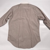 90s 00s Polo by Ralph Lauren ポロ ラルフローレン ストライプ 長袖 クレリックシャツ ワイシャツ サイズ 42-82 /ブラウン×ホワイト系 メンズ ビンテージ