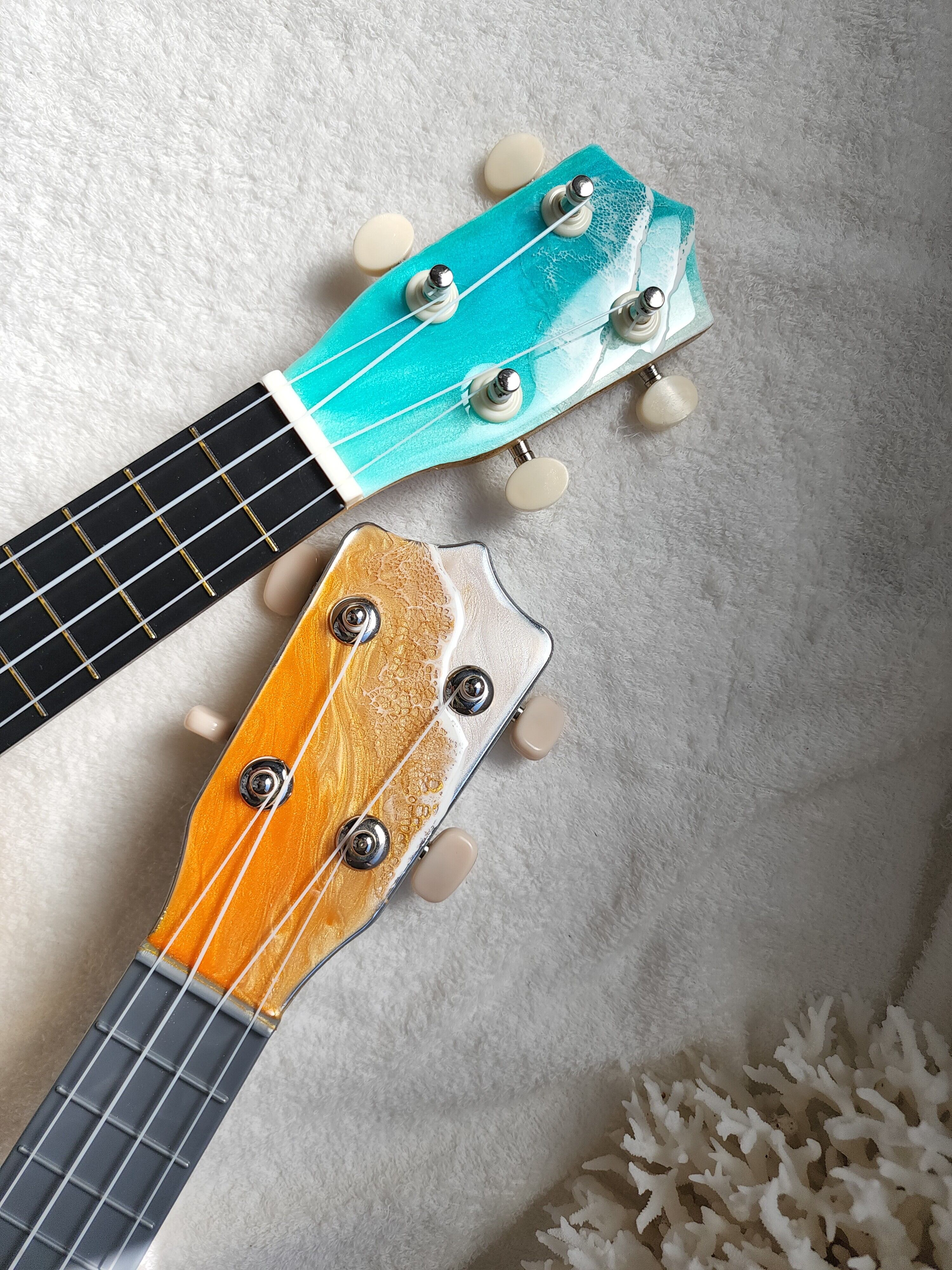 191.オーシャンレジンアート ウクレレ | Leaf Edgez