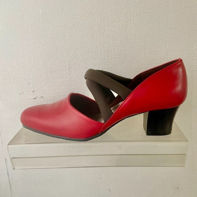 【21.0cm】クロスストレッチパンプス