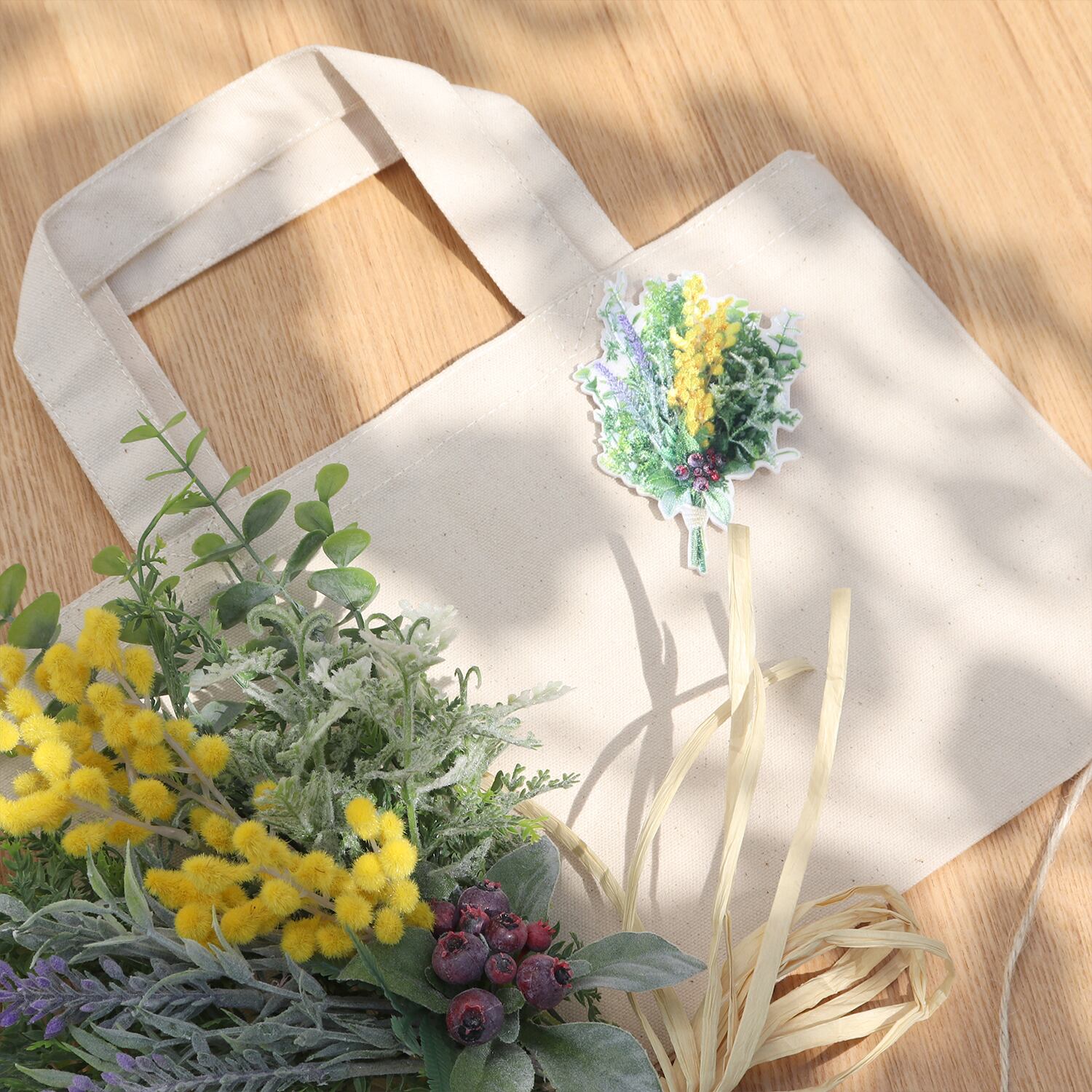 花束刺繍ブローチ