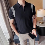 zipper polo shirt tops 00262