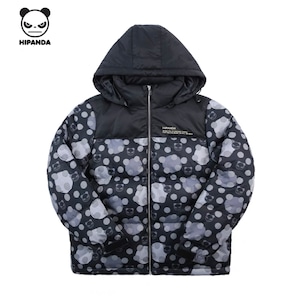 SALE 送料無料【HIPANDA ハイパンダ】メンズ ダウンジャケット MEN'S LOGO PRINTED DOWN JACKET / BLUE・BLACK