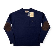 未使用品 タグ付き gim ジム ポケット付き エルボーパッチ ウールニットセーター サイズ L /ネイビー/メンズ