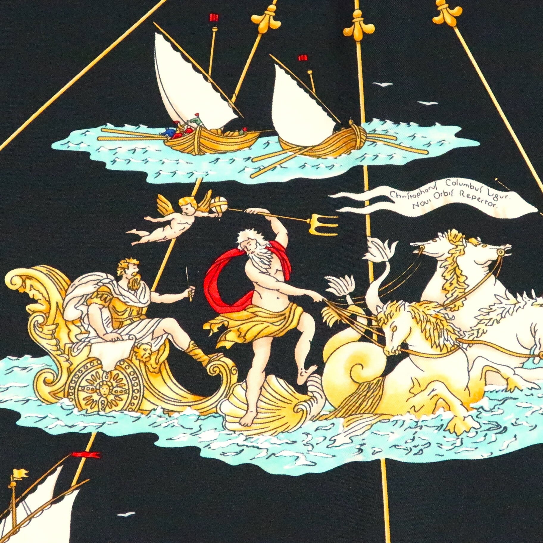 極美品 HERMES エルメス カレ90 光の帆船 1572  アイボリーアイボリー