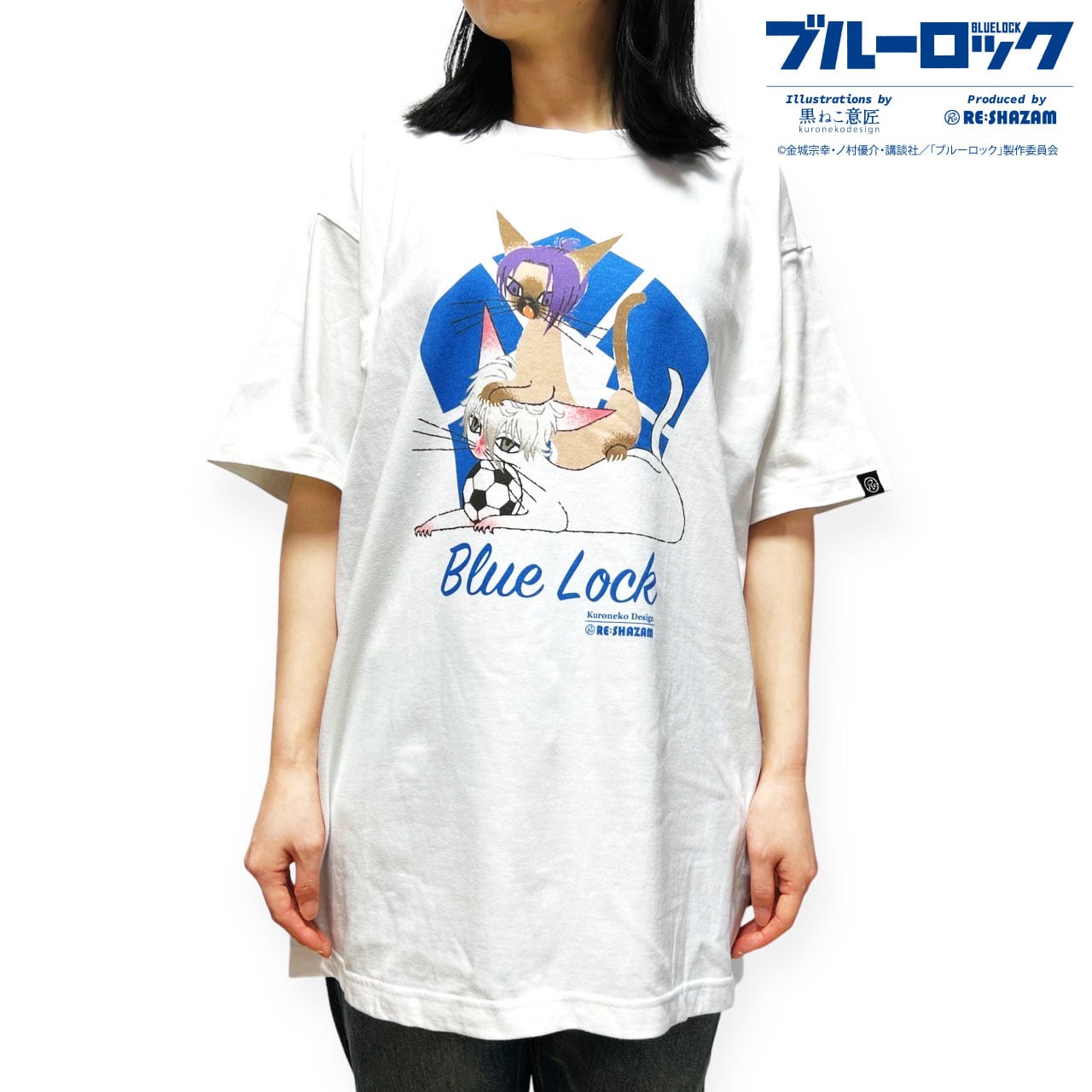 ブルーロック＞ナギ猫＆レオ猫グラフィックTシャツ (Illustrations by