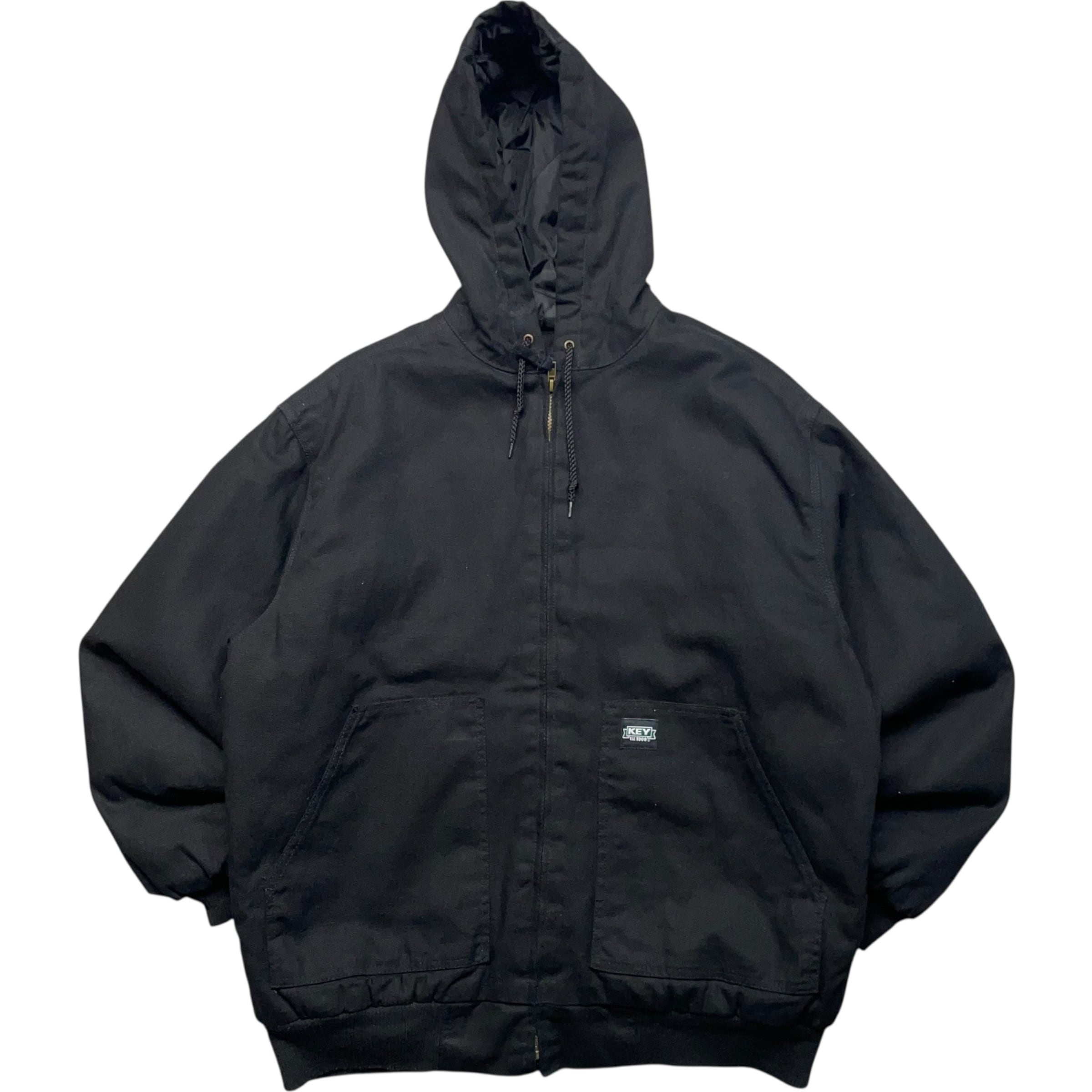 《XL》KEY キー アクティブジャケット ワークジャケット ダックジャケット 裏地キルティング ブラック no.9521