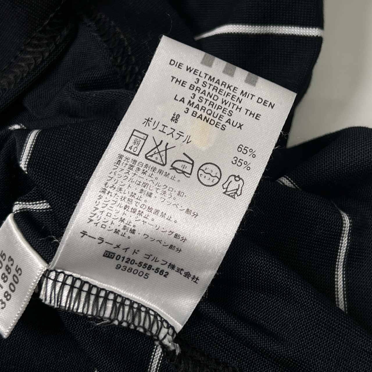 adidas GOLF アディダス ゴルフ CLIMALITE ボーダー 天竺 半袖 Tシャツ M/ブラック×ホワイト メンズ