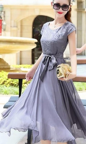 ★送料無料★9号(M)☆上品花柄フレア－ワンピース[OPN2052]