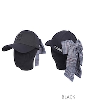 【直営限定ITEM】ビジューチェックリボンCAP (BLACK) CQ-47501H