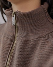 i’m here - Driver’s Knit Vest :Brown|前後スイッチ/ダブルファスナー/立体リンクス