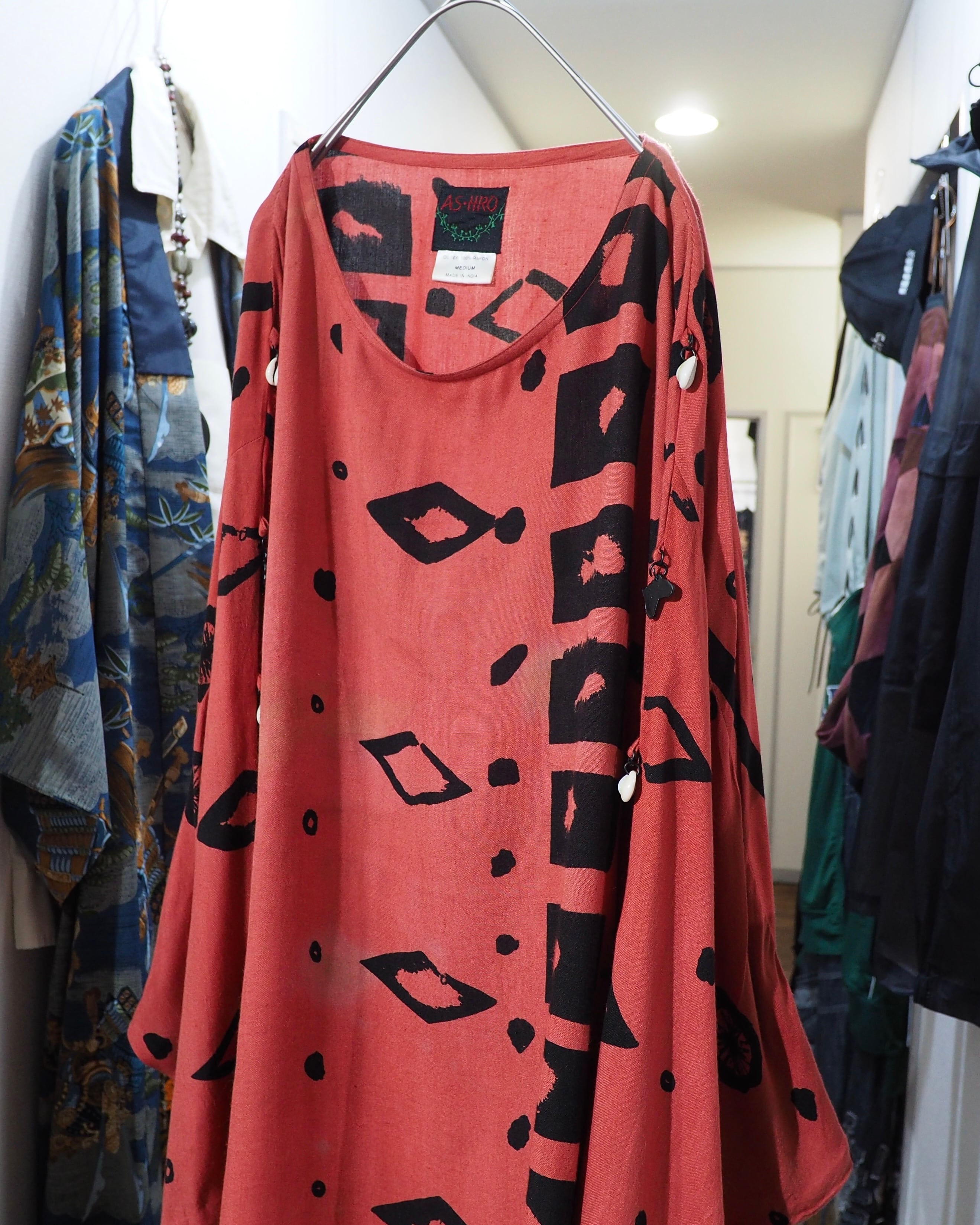 Poisonous Ethnic patterns × Charm custom vintage loose Dolman Sleeve Tee