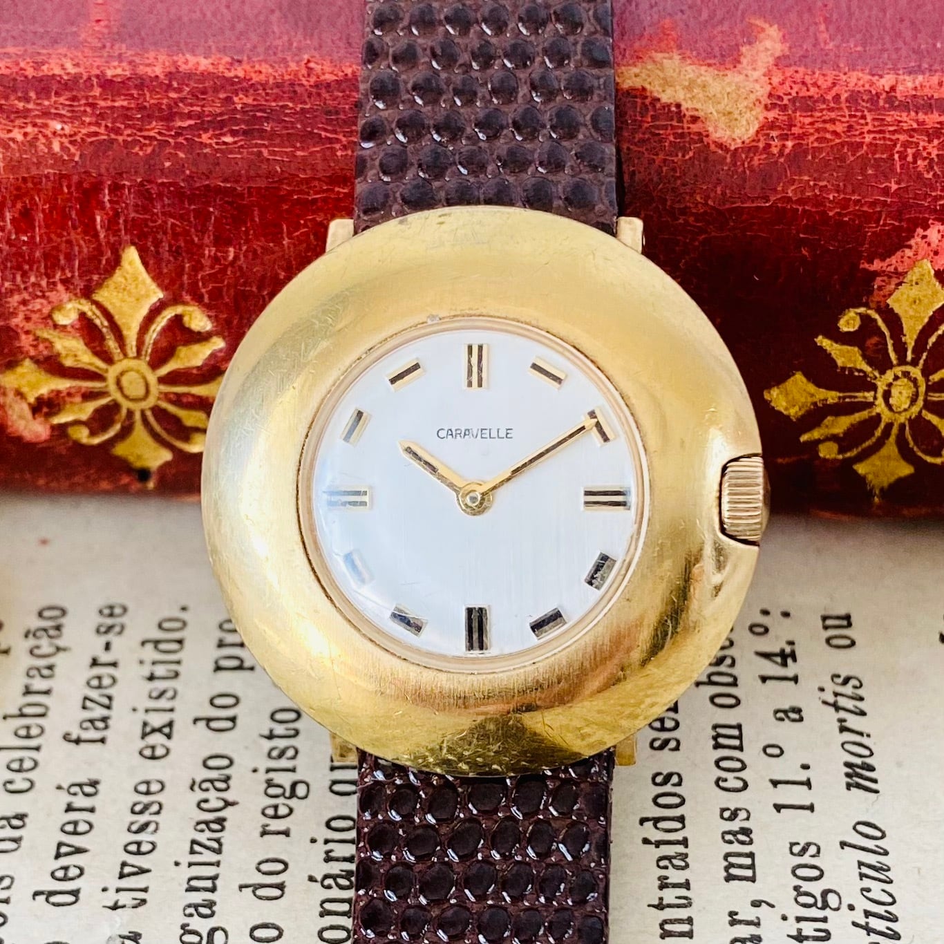 【高級腕時計キャラベル】Caravelle 1970年代 手巻き 17石 スイスレオウォッチ