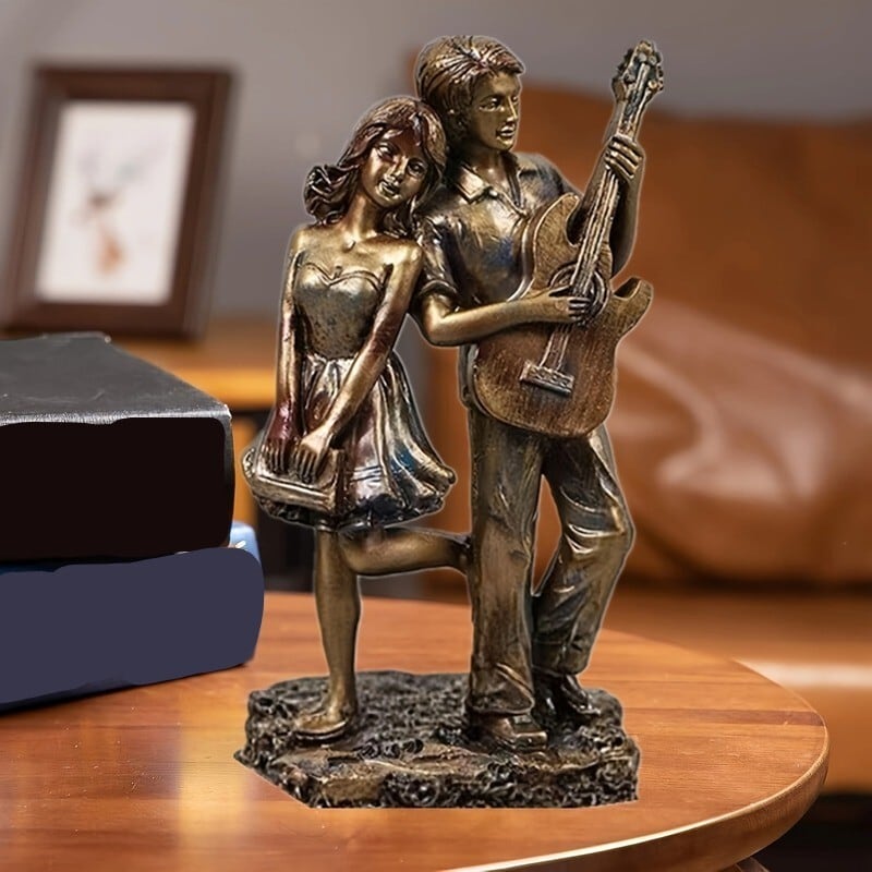 オブジェ カップル ヴィンテージ調 ブロンズ調 レジン製 おしゃれ かわいい インテリア 置物 オーナメント 雑貨 ディスプレイ 装飾 贈り物 ギフト プレゼント