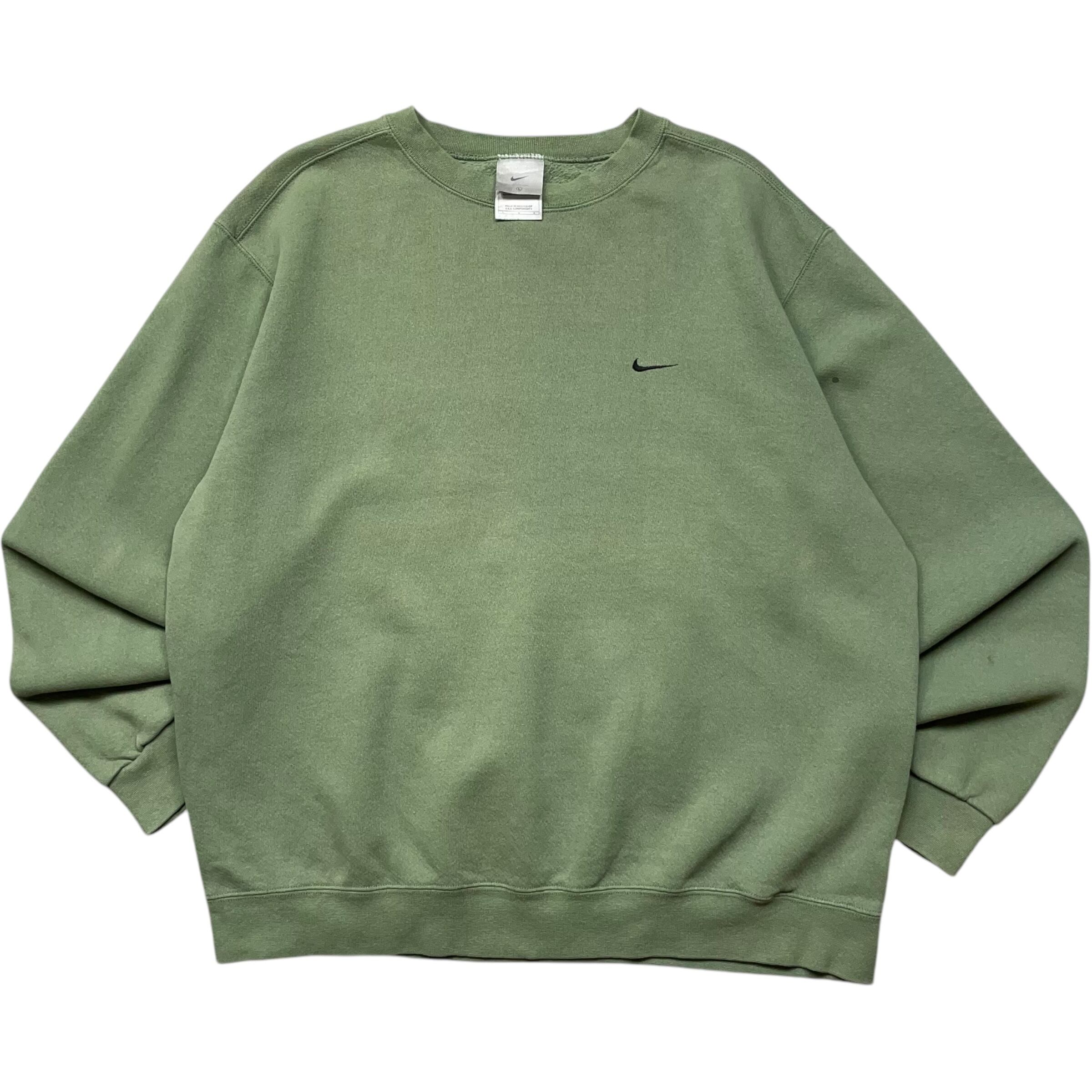 《L》 NIKE ナイキ スウェット ワンポイント 刺繍 カーキ no.5590