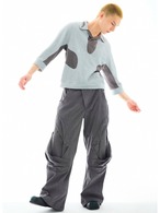 54A0 Spiral Pleated Wide Trousers