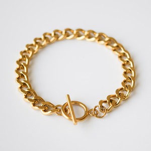 シンプルキヘイステンレスチェーンブレスレットGD