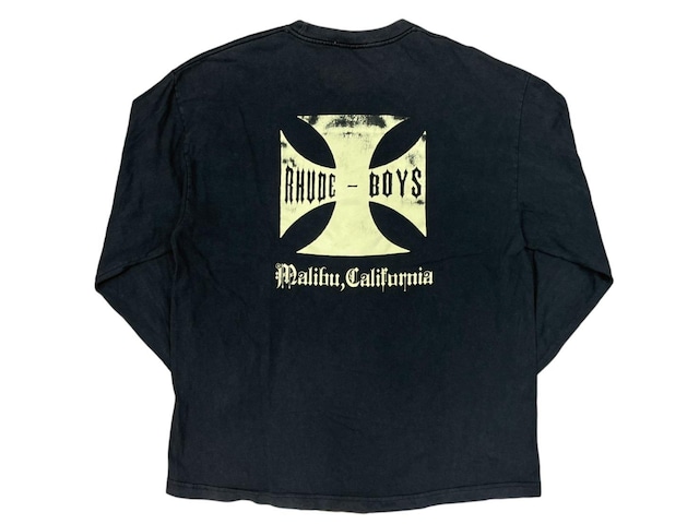 RHUDE BOYS CALIFORNIA LS TEE BLACK LARGE 50KB2402