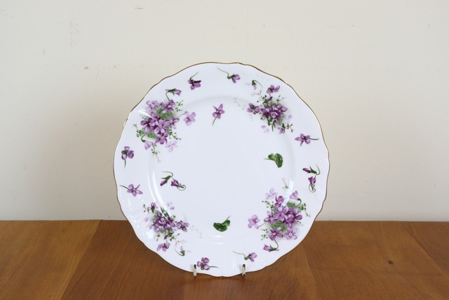 ハマースレイ　ヴィクトリアンバイオレット　23.5cmプレート　中皿　トレイ　スミレ　VICTORIAN　VIOLETS　ヴィンテージ　イギリス　Hammersley　に1440-1