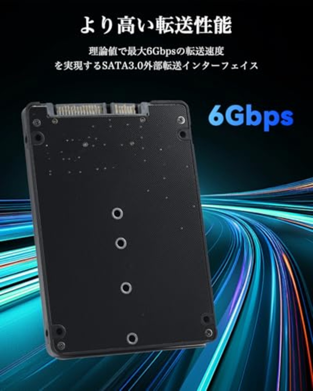 ELUTENG M.2 NGFF to SATA 3.0 変換 6Gbps 変換アダプター 外付きケース 2.5インチSATA 2230 / 2242 / 2260 / 2280 mm プラスチック殻 高排熱性 M.2 SSD 外付きケース (NVMEに非対応)