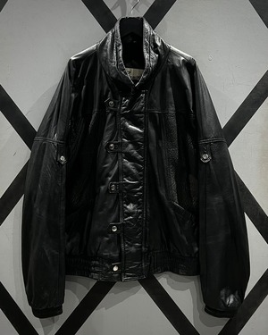 【X VINTAGE】80’s Vintage Belt Gimmick High Neck Leather Jacket