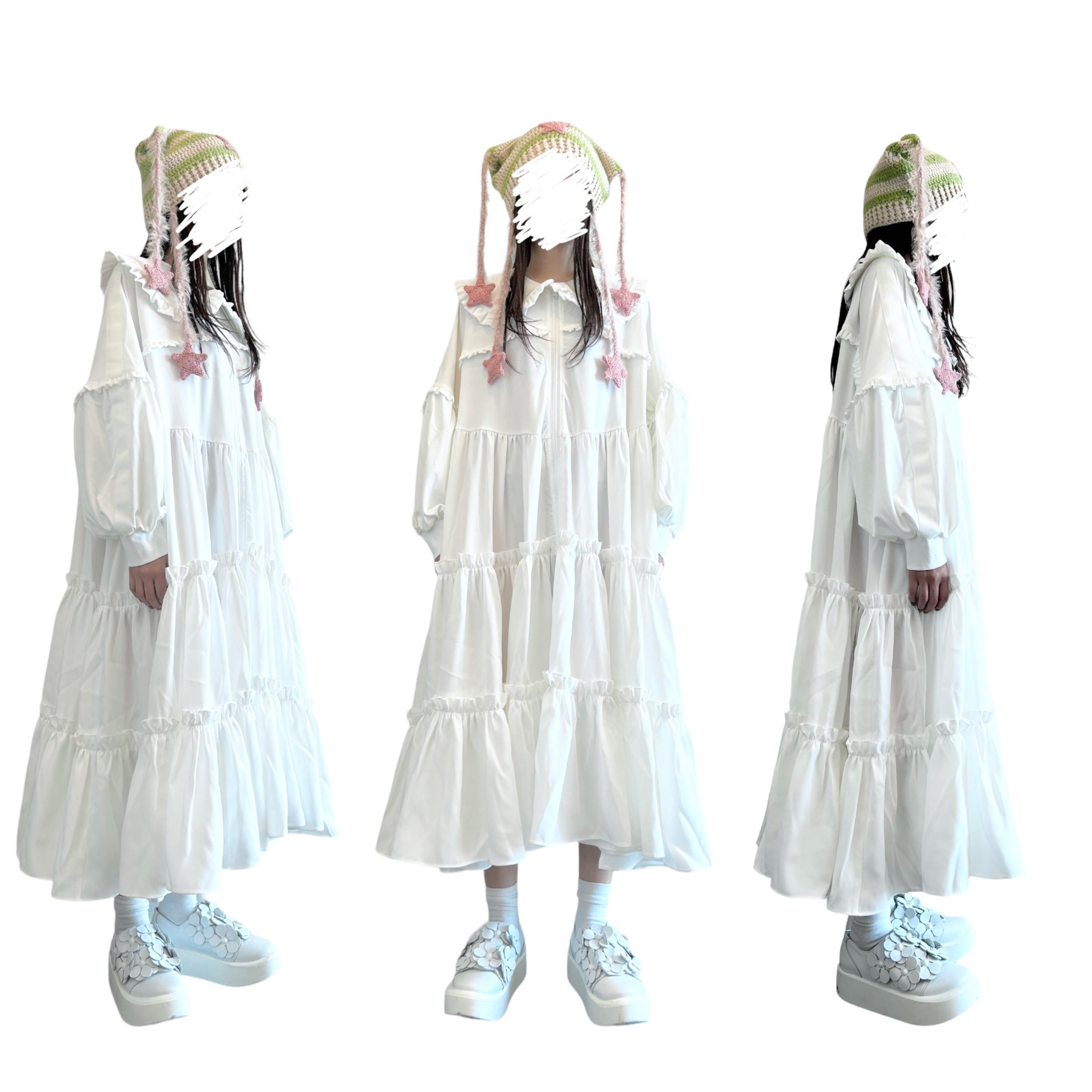 フリルトラックドレス WHITE | HEIHEI