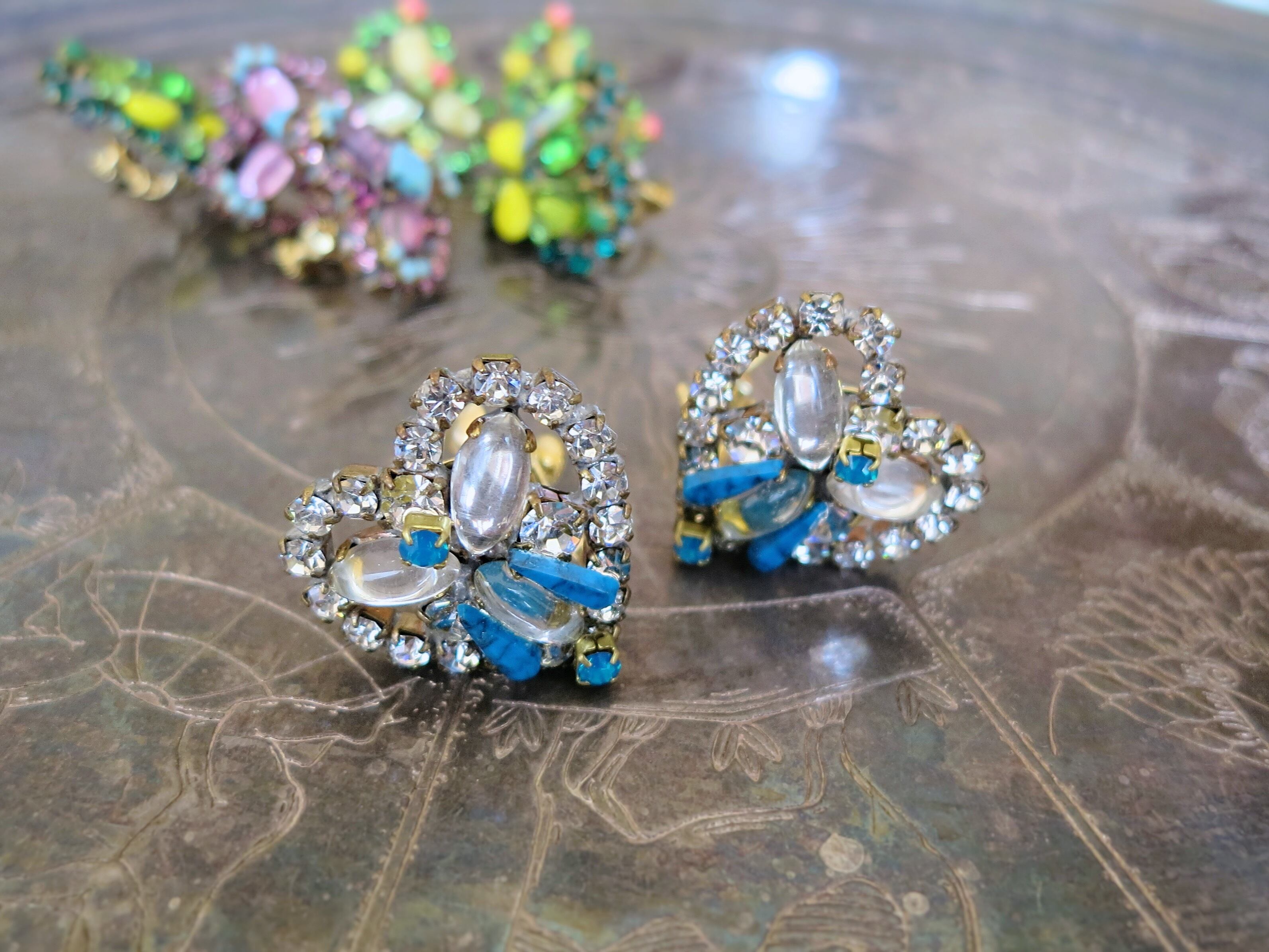 ヴィンテージビジューイヤリング ハート vintage earrings bijou <ER5