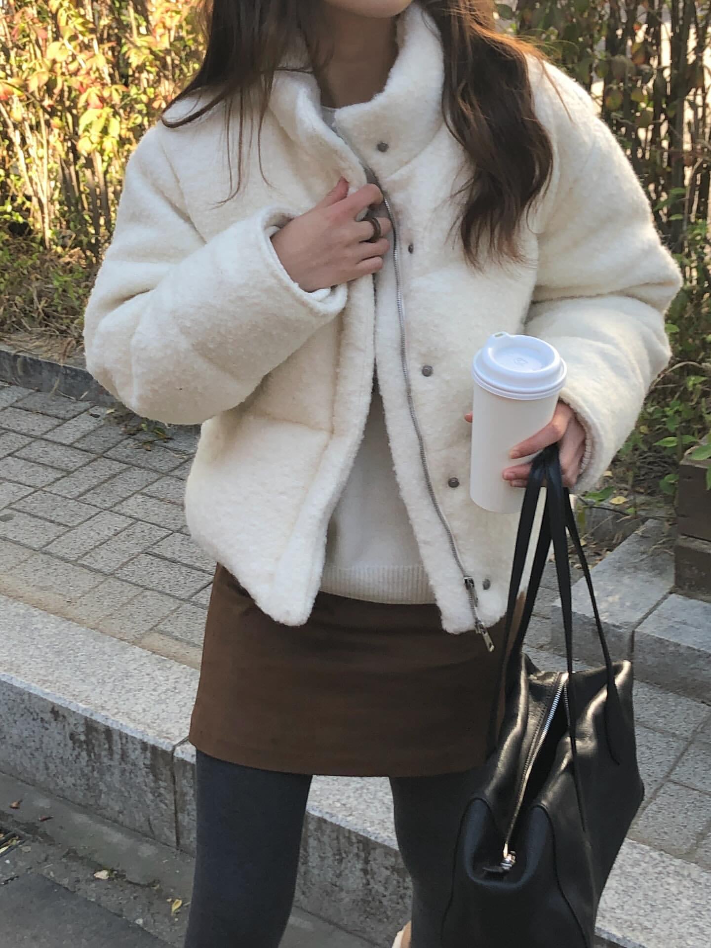 (予約) verveine / Bigben alpaca tweed duck down short padding / 2color